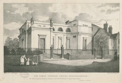 Wolverhampton - The Roman Catholic Chapel: litografie, nd [c 1844] od Robert Noyes