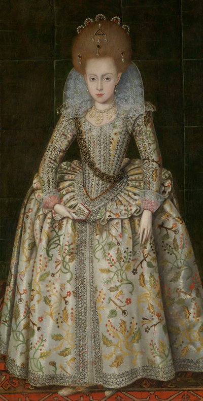 Princezna Alžběta 1596-1662, pozdější česká královna, ca. 1606. od Robert Peake I