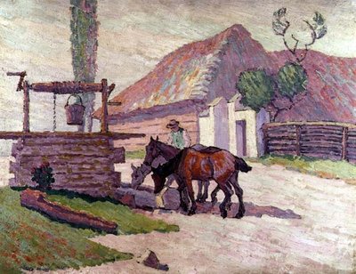 Pití koní od Robert Polhill Bevan