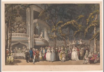 Vauxhall Gardens v Londýně Vauxhall (název na předmětu) od Robert Pollard (I)