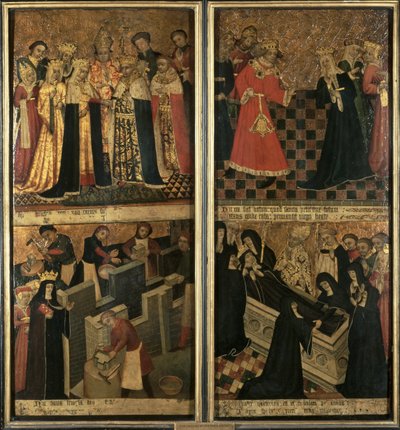 St.Etheldreda, abatyše z Ely, kolem roku 1455 (olej na panelu) od Robert Pygot
