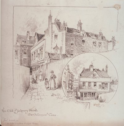 Zadní pohled na Old Blakeney Head Inn, Bartholomew Close, Londýn, c.1900 od Robert Randoll