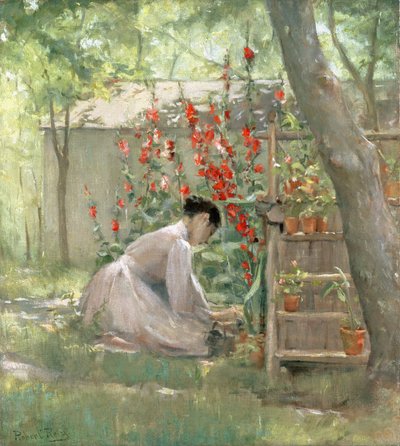 Tending the Garden (olej na plátně) od Robert Reid
