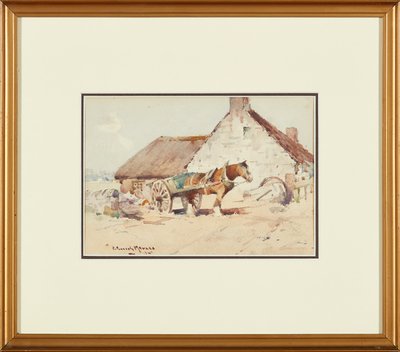 Kůň a vozík (akvarel) od Robert Russell MacNee