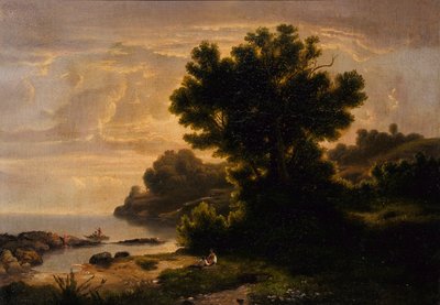 Krajina s rodinou u jezera od Robert S. Duncanson