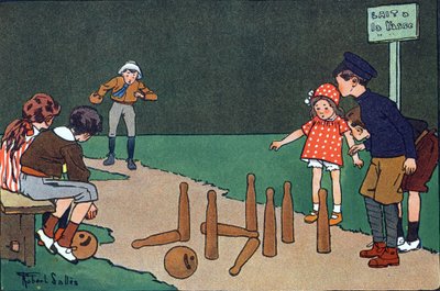 Bowlingová dráha. Rytí do „“ Co hrajeme? “” od E. Webera s akvarelovými kresbami Roberta Sallese (1871-1929). Knihovna Garnier Freres, Paříž od Robert Salles
