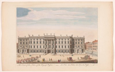 Pohled na přední část Berliner Stadtschloss v Berlíně Průčelí paláce pruského krále (titul na předmětu) od Robert Sayer (possibly)