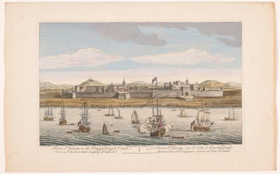 Pohled na Fort Saint George v Madrasu Fort St George na pobřeží Coromandel. Patří k Východoindické společnosti Anglie (název na předmětu) Vyrovnání VOC (název série) od Robert Sayer