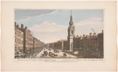 Pohled na kostel Saint Mary-le-Bow na Cheapside street v Londýně Kostel St Mary le Bow v Cheapside London (název na objektu) Londýn (název série) od Robert Sayer