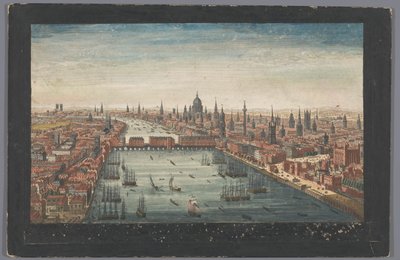Pohled na město Londýn Celkový pohled na město Londýn, vedle řeky Temže (název na objektu) Londýn (název série) od Robert Sayer