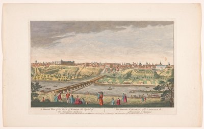 Gezicht op de stad Madrid Celkový pohled na město Madrid, hlavní město Španělského království (název na objektu) Madrid en Lissabon (název série) od Robert Sayer
