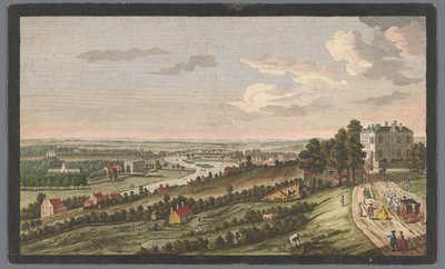 Pohled na město Richmond na řece Temži Západní pohled na Richmond &c. v Surry, z Hvězdy a podvazku na kopci (název na objektu) Thames (název série) od Robert Sayer