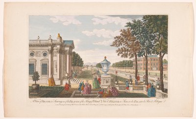 Gezicht op het Schloss Pillnitz Pohled na Bilniz v Sasku, jeden z paláců polského krále (titul na předmětu) Saksen (název série) od Robert Sayer