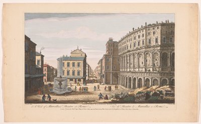Pohled na divadlo Marcellus v Římě Pohled na Marcellovo divadlo v Římě (název na objektu) Řím (název série) od Robert Sayer