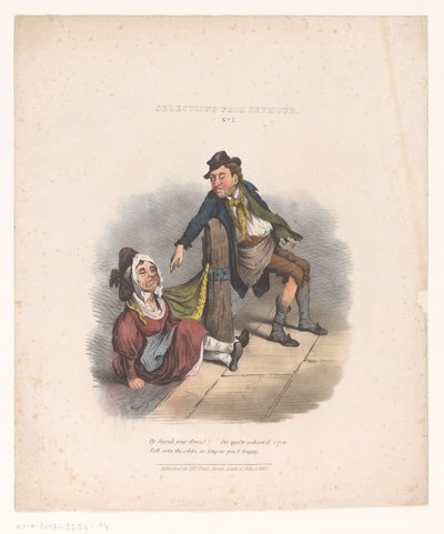 Karikatura s opilým mužem a ženou Výběr od Seymoura. Ne. 2 (název na objektu) od Robert Seymour (attributed to)