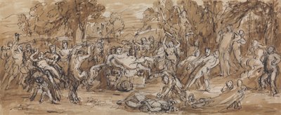 Figurální studie oslavy Bacchanalia v zalesněné krajině od Robert Smirke