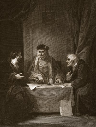 Jindřich VII. s Empsonem a Dudleyem, vyryl Worthington, ilustrace z Davida Humea 