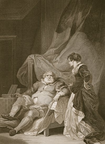 Henry 8th and Catherine Parr, rytý George Noble, ilustrace od Davida Humea 