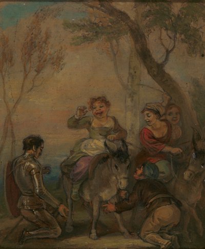 Ilustrace pro Dona Quijota (s postavami na oslu) od Robert Smirke