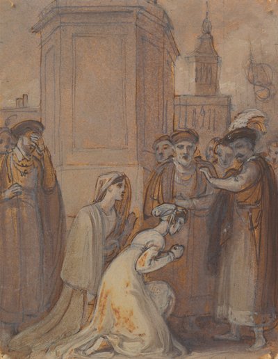 Isabella a Mariana klečící před vévodou od Robert Smirke