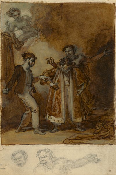 Stephano, Trinculo a Caliban s Prosperovým kouzelným šatníkem od Robert Smirke