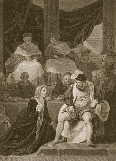 Proces o svatbě Jindřicha VIII., ryl T. Holloway, ilustrace z Davida Huma 