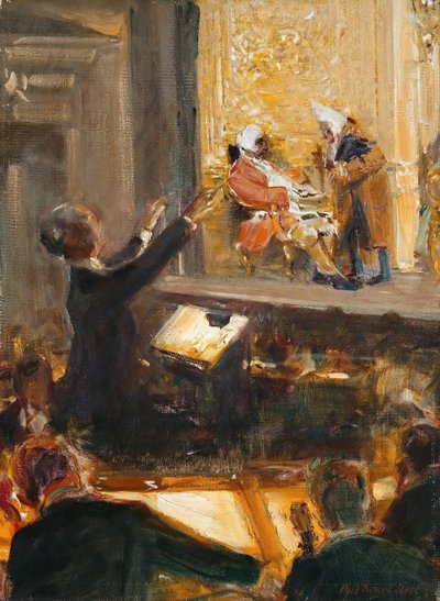 Ernst Edler von Schuch diriguje Rosenkavalier od Richarda Strausse, 1912. od Robert Sterl