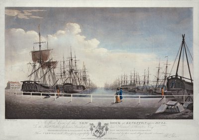 Západní pohled na nový dok v Kingston upon Hull od Robert Thew