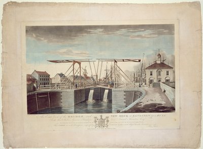 Východní pohled na most a nový dok v Kingston upon Hull od Robert Thew
