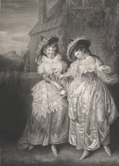 Paní Fordová a paní Page Shakespeare, Veselé paničky z Windsoru, 2. dějství, 1. scéna, 1793. od Robert Thew