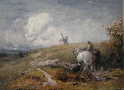 Hnací ovce na South Downs (akvarel na papíře) od Robert Thorne-Waite