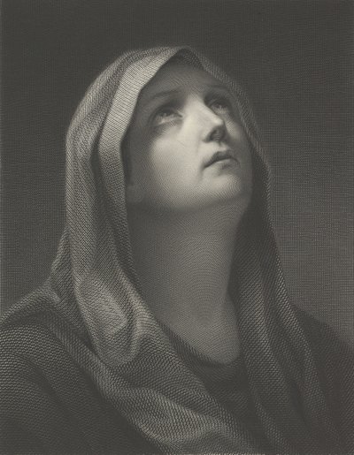 Hlava Panny vzhlíží doprava, po Reni, 1869. od Robert Trossin