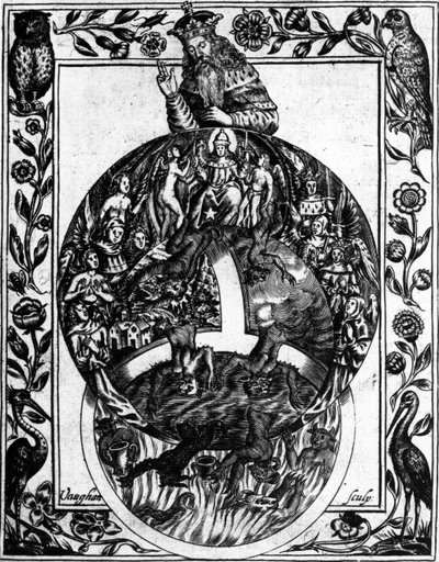 Hierarchie církve, z „Theatrum Chemicum Britannicum“ od Eliase Ashmole, 1652 od Robert Vaughan