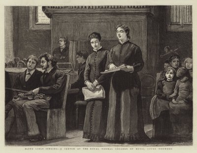 Zpěv Blind Girls, Sketch na Royal Normal College of Music, Upper Norwood od Robert Walker Macbeth