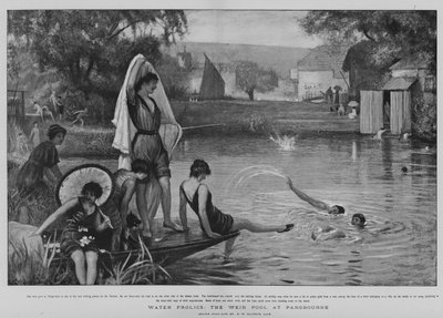 Vodní dovádění, jezový bazén v Pangbourne (litho) od Robert Walker Macbeth