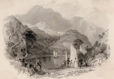 Průsmyk Trossachs, Loch Katrine, Skotsko (rytina) od Robert Wallis