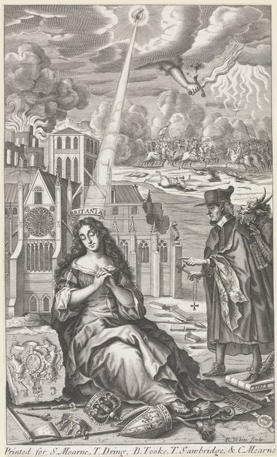 Británie pláče nad stavem země, 1682 od Robert White