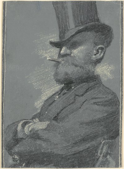 Muž v cylindru, kouří doutník od Robert William Vonnoh