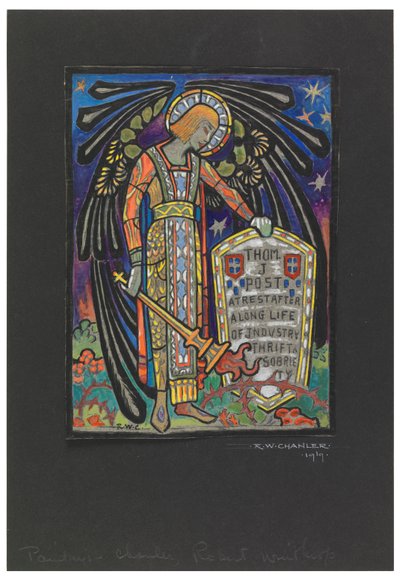 Design pro vitrážové pamětní okno Thomasu J. Postovi od Robert Winthrop Chanler