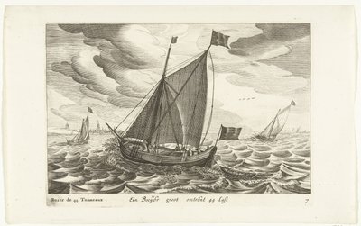 Boeiers Een Boeijer groot about 44 Last / Boïer de 44 Tonneaux (název na objektu) Hollandse scheeptypen, 1627 (název série) Různé lodě Don ton se sert dans les Unies Provincie / Ikony různých holandských lodí, které se používají hlavně ve vodách od Robert de Baudous (possibly)