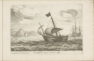 Psí bota Een Dogh-boot groot about 8 Last / Dogh-Boot de 8 Tonneaux (název na objektu) Různé lodě dont on se sert dans les Provinces Unies / Ikony různých nizozemských lodí, jejichž použití je hlavně ve vnitrozemských vodách regionu od Robert de Baudous (possibly)