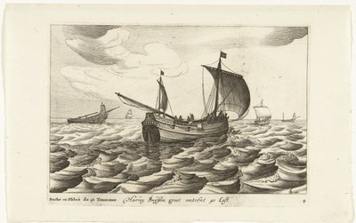 Haringbuizen Haring Buyssen groot about 40 Last / Buche ou Flibot de 40 Tonneaux (název na objektu) Hollandse scheeptypen, 1627 (název série) Různé lodě Don ton se sert dans les Unies Provinces / Ikony různých holandských lodí, jejichž použití od Robert de Baudous (possibly)
