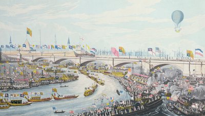 Otevření New London Bridge, král William IV a královna Adelaide, 1831 od Robert the Elder Havell