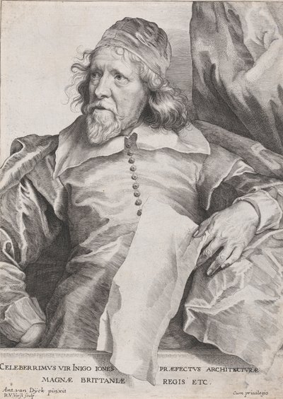 Slavný muž Inigo Jones, prefekt architektury krále Velké Británie atd. od Robert van Voerst