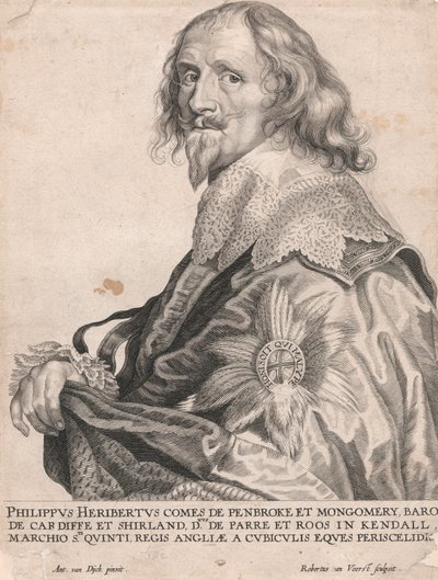 Philip Herbert, hrabě z Penbroke a Montgomery, baron z Cardiffu a Shirland... od Robert van Voerst