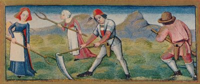 Červen - kosení, 15. století, 1939. od Robinet Testard