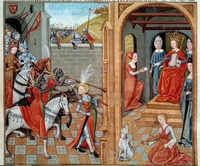 Amazonky mají Dvůr královny pravděpodobně Louise Savojské (1467-1531) Miniatura z rukopisu fr. 22971 “” Secret de l