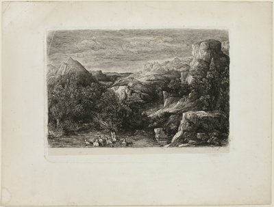 Koupání v horském bazénu od Rodolphe Bresdin