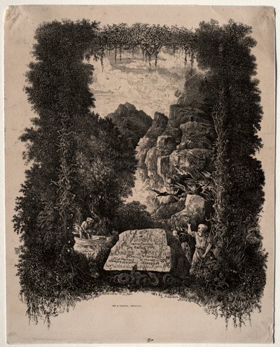 První frontispice pro Bajky a pohádky od Thierry-Faletanse, 1868. od Rodolphe Bresdin