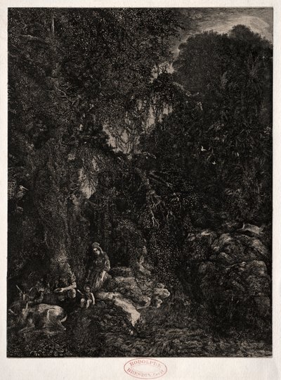 Svatá rodina s jeleny, 1871. od Rodolphe Bresdin